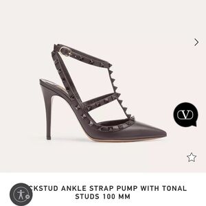 Valentino Backstud Ankle Strap Pump